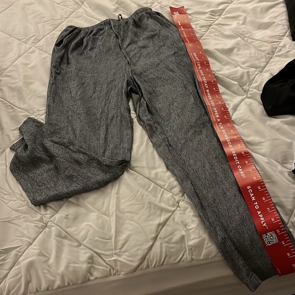 Teddi Vintage Micro Pattern Drawstring Loose Pant… - image 3